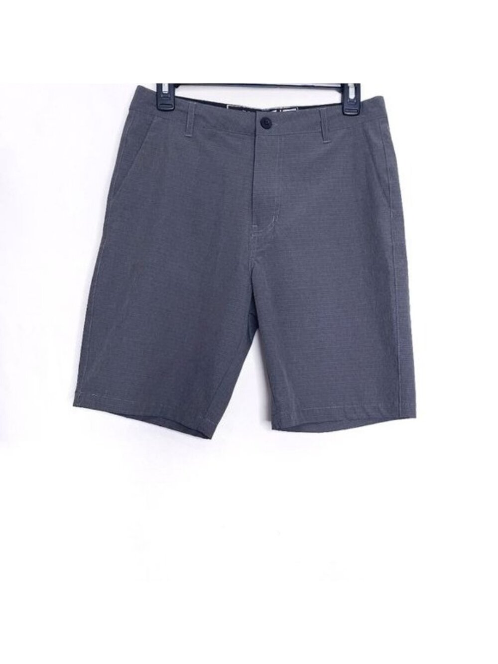 Division Gray Stripe Casual Flat Front Chino Style Shorts Men's Size 28